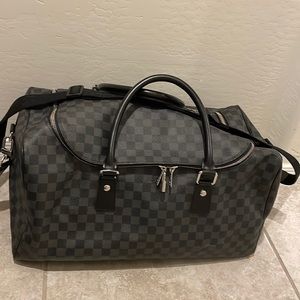 Genuine Louis Vuitton Damien Graphite Canvas Roadster Duffel Bag